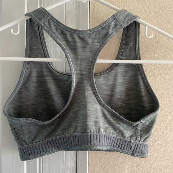 Nike Swoosh Sports Bra Women's Small‎ Gray Green Dri-Fit bra Small - Picture 5 of 6